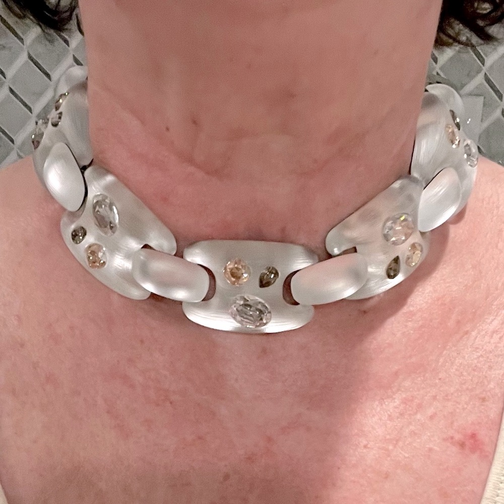 ALEXIS BITTAR Lucite and Crystal encrusted necklace